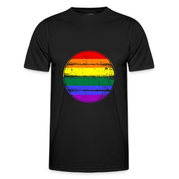 LGBT Regenbogenfahne Regenbogen - Männer Funktions-T-Shirt - Schwarz - Vorne - AI Model Male 178 dark (178cm)