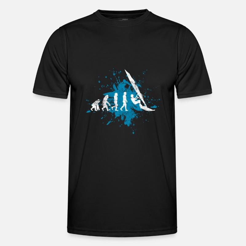 Windsurfing surfer evolution - Men's Functional T-Shirt - black
