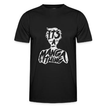 Manga - T-shirt sport Homme - noir - Devant - AI Model Male 178 dark (178cm)