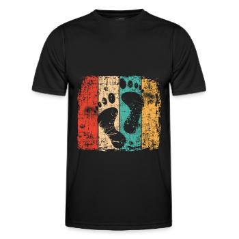 Empreinte pieds pieds vintage pied - T-shirt sport Homme - noir - Devant - AI Model Male 178 dark (178cm)