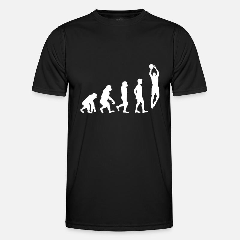 Basketball Evolution - Männer Funktions-T-Shirt - Schwarz