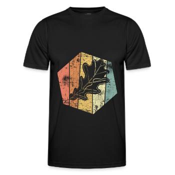 Chêne feuille vintage - T-shirt sport Homme - noir - Devant - AI Model Male 178 dark (178cm)