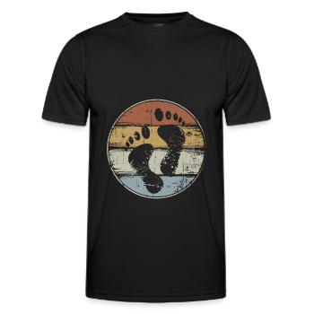 Pieds nus empreinte pieds vintage - T-shirt sport Homme - noir - Devant - AI Model Male 178 dark (178cm)