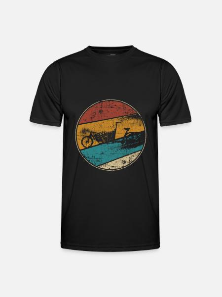 Lastenrad vintage - Männer Funktions-T-Shirt - Schwarz