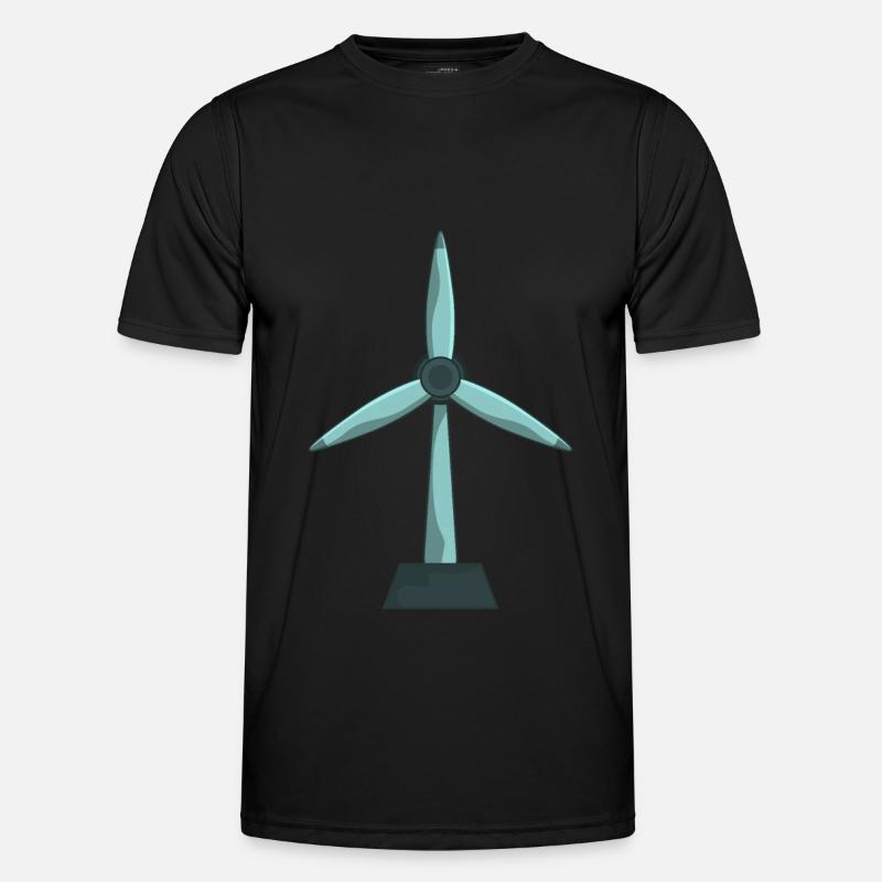 Windrad Windenergie Klimaschutz Männer Funktions-T-Shirt