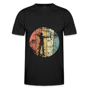 Archery vintage bow and arrow - Men's Functional T-Shirt - black - Front - AI Model Male 178 dark (178cm)