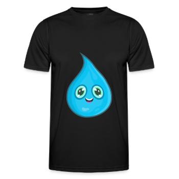 Water drops water - Men's Functional T-Shirt - black - Front - AI Model Male 178 dark (178cm)