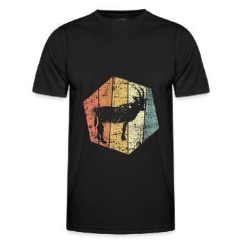 Chèvre crue bouc - T-shirt sport Homme - noir - Devant - AI Model Male 178 dark (178cm)