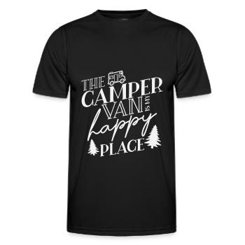 Motorhome Camping - Men's Functional T-Shirt - black - Front - AI Model Male 178 dark (178cm)