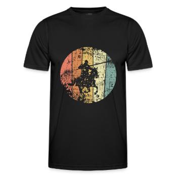 Chevaliers rétro Moyen Âge Cavaliers - T-shirt sport Homme - noir - Devant - AI Model Male 178 dark (178cm)