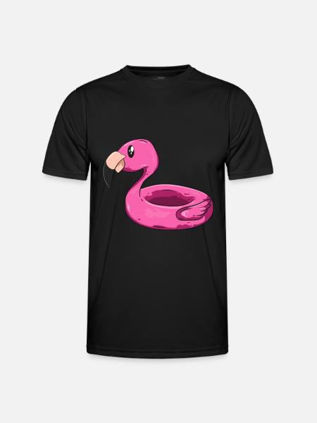 Flamingo Schwimmring - T-shirt sport Homme - noir