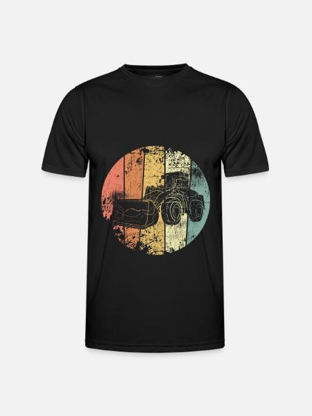 Radlader vintage Baustelle - Männer Funktions-T-Shirt - Schwarz