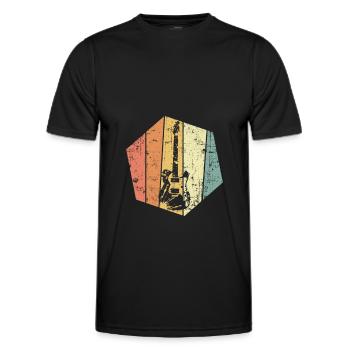 E-Gitarre - Männer Funktions-T-Shirt - Schwarz - Vorne - AI Model Male 178 dark (178cm)