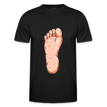Fuß - Männer Funktions-T-Shirt - Schwarz - Vorne - AI Model Male 178 dark (178cm)