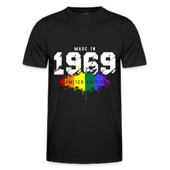 1969 Geburtstag Homosexuell LGBT - Männer Funktions-T-Shirt - Schwarz - Vorne - AI Model Male 178 dark (178cm)