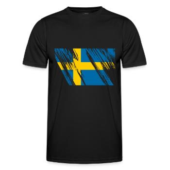 Schweden - Männer Funktions-T-Shirt - Schwarz - Vorne - AI Model Male 178 dark (178cm)