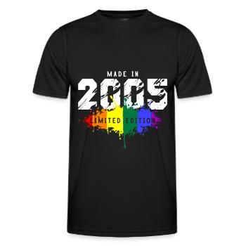 2005 Geburtstag Homosexuell LGBT - Männer Funktions-T-Shirt - Schwarz - Vorne - AI Model Male 178 dark (178cm)