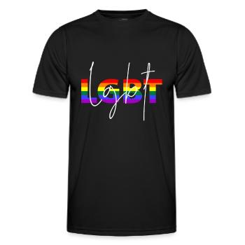 LGBT - T-shirt sport Homme - noir - Devant - AI Model Male 178 dark (178cm)