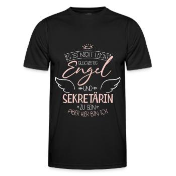 Secrétaire - T-shirt sport Homme - noir - Devant - AI Model Male 178 dark (178cm)