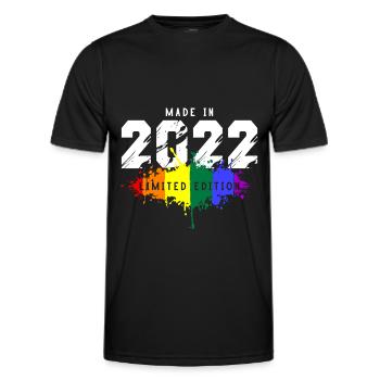 2022 Geburtstag Homosexuell LGBT - Männer Funktions-T-Shirt - Schwarz - Vorne - AI Model Male 178 dark (178cm)