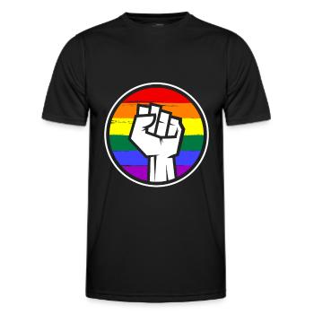 LGBT - Männer Funktions-T-Shirt - Schwarz - Vorne - AI Model Male 178 dark (178cm)
