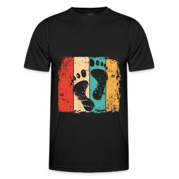 Empreinte pieds nus vintage - T-shirt sport Homme - noir - Devant - AI Model Male 178 dark (178cm)