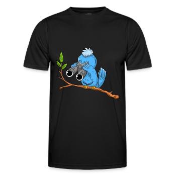 Bird watching - Men's Functional T-Shirt - black - Front - AI Model Male 178 dark (178cm)