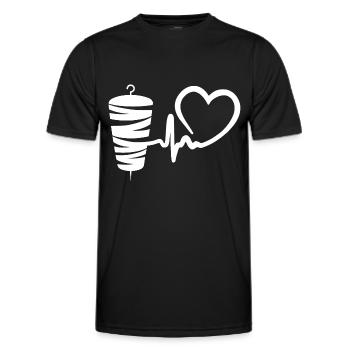 Kebab Lover Kebab Grill Heart - Männer Funktions-T-Shirt - Schwarz - Vorne - AI Model Male 178 dark (178cm)