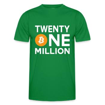Bitcoin Twenty One Million - Männer Funktions-T-Shirt - Kelly Green - Vorne - AI Model Male 178 dark (178cm)