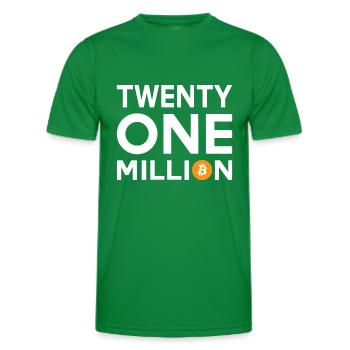 Bitcoin Twenty One Million - Men's Functional T-Shirt - kelly green - Front - AI Model Male 178 dark (178cm)