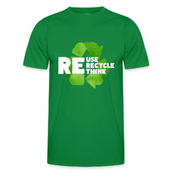 Reuse Recycle Rethink Nachhaltigkeit Umwelt Klima - Männer Funktions-T-Shirt - Kelly Green - Vorne - AI Model Male 178 dark (178cm)