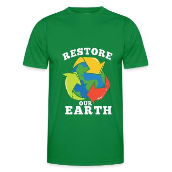 Earth Day Tag Erde Our Earth unsere Erde Planet - Men's Functional T-Shirt - kelly green - Front - AI Model Male 178 dark (178cm)