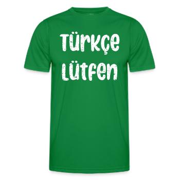 Türkçe Lütfen Türkischer Lehrer zurück zur Schule - Männer Funktions-T-Shirt - Kelly Green - Vorne - AI Model Male 178 dark (178cm)