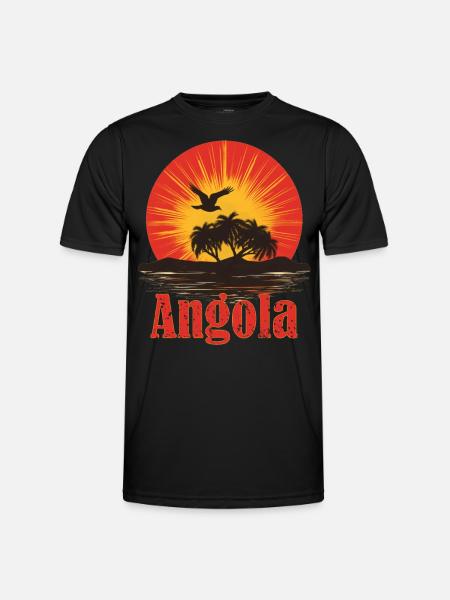 Angola Angolan Flag Vintage Sunset Souvenir Pride - Männer Funktions-T-Shirt - Schwarz