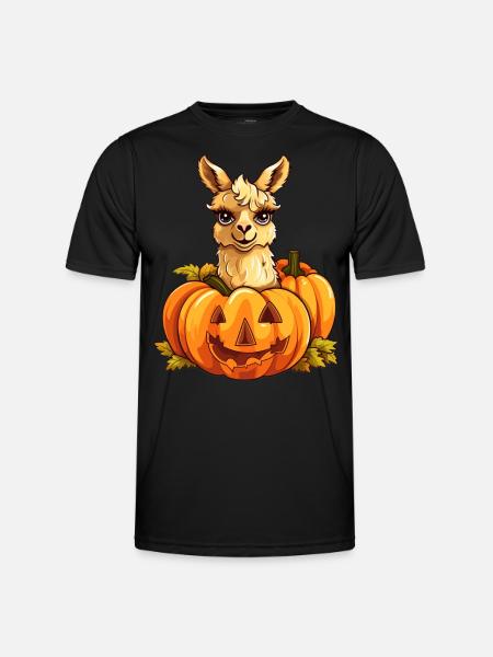 Lama græskar doven halloween fest kostume børn - Funktionsshirt til herrer - sort