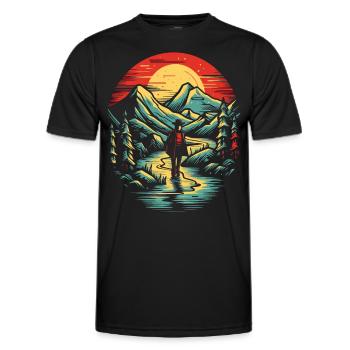 The Lonely Wanderer - Men's Functional T-Shirt - black - Front - AI Model Male 178 dark (178cm)