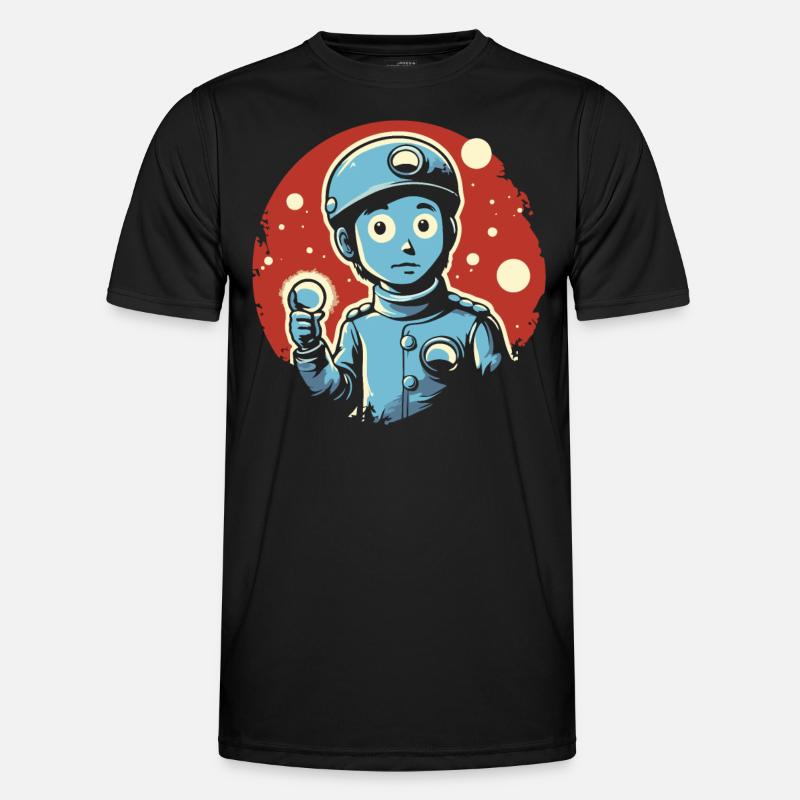 Ein Junge mit einer Lampe - Männer Funktions-T-Shirt - Schwarz
