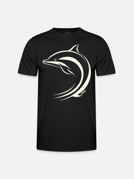Minimal Dolphin - Men's Functional T-Shirt - black