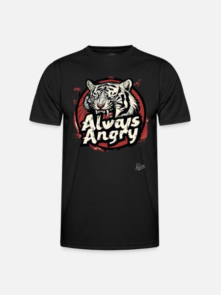 Always angry, crazy angry tiger - Men's Functional T-Shirt - black