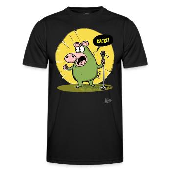 Funny Pig: Comedy and Poop - Men's Functional T-Shirt - black - Front - AI Model Male 178 dark (178cm)