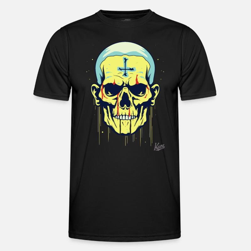 a cool cartoon skull - Men's Functional T-Shirt - black