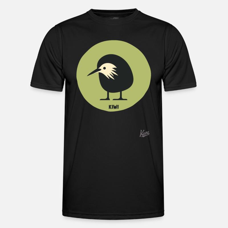 Abstract comic kiwi bird - Men's Functional T-Shirt - black