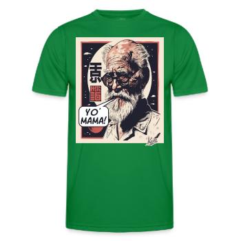 Japanese Mashup Freud's Psychology Your Mom - Men's Functional T-Shirt - kelly green - Front - AI Model Male 178 dark (178cm)