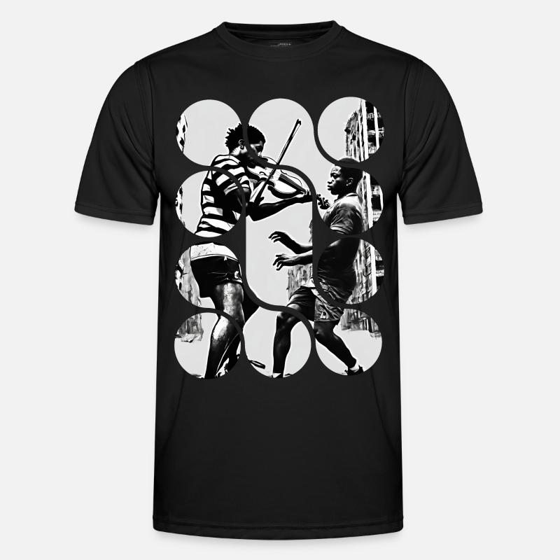 Dynamische urbane Symphonie - Männer Funktions-T-Shirt - Schwarz