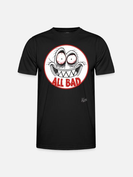 Crazy funny face – Everything bad! - Men's Functional T-Shirt - black