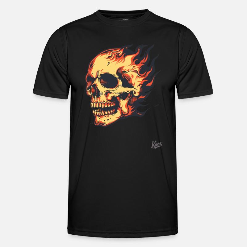 Crâne brûlant T-shirt sport Homme