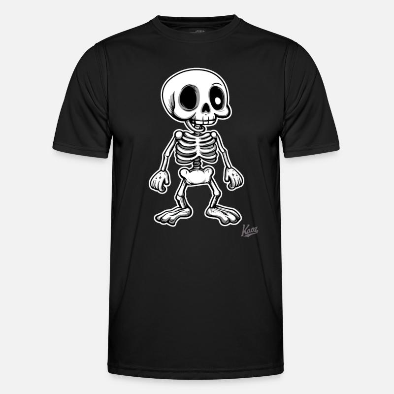 Funny cartoon retro skeleton - Men's Functional T-Shirt - black