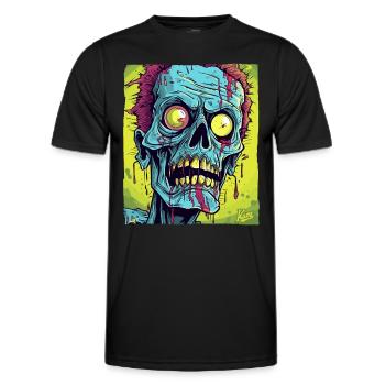 Le monstre de crâne de zombie le plus cool - T-shirt sport Homme - noir - Devant - AI Model Male 178 dark (178cm)