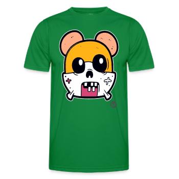 Cartoon Skull: Mouse Danger! - Men's Functional T-Shirt - kelly green - Front - AI Model Male 178 dark (178cm)