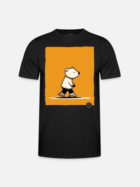 Little polar bear on skates - Men's Functional T-Shirt - black